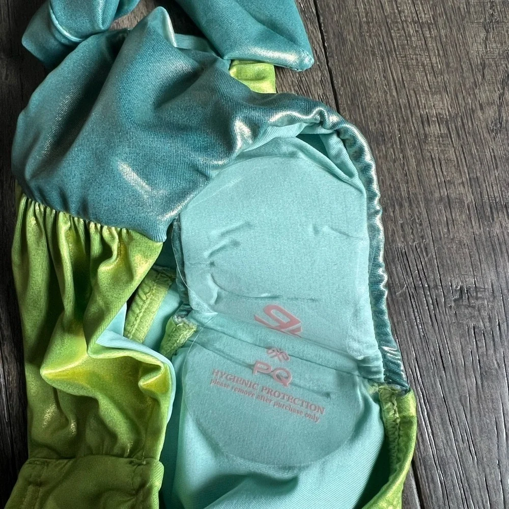 PQ Swim Atlantic Serena Kids Bikini Set - Green and Yellow Sz 8 88$